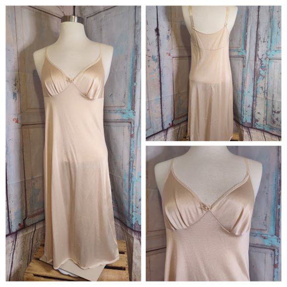 Vintage Other - Vintage Vassarette Champagne Slip Dress